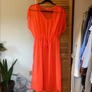 Neon red/pink beach cover up